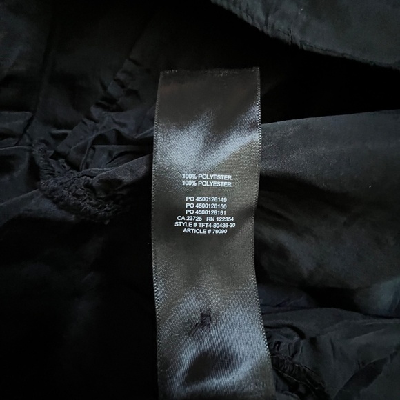 Aritzia Wilfred Sedona Black Taffeta Ruffle Midi Dress Puff Sleeves Size M NWT - Picture 10 of 10